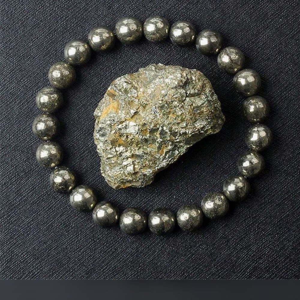 Men’s Healing Energy Bracelet – Hematite & Pyrite Natural Stones